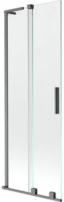 Mexen Velar L, 2-krídlová posuvná vaňová zástena 70 x 150 cm, 8mm číre sklo, brúsený grafit, 896-070-003-01-66
