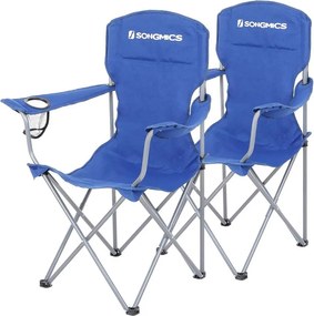 Kempingové stoličky NOMAD, set 2 ks, modrá SongmicsHome