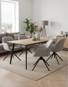 Otočná jedálenská stolička Tessa, tmavobéžová