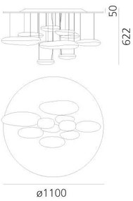 Artemide 1366110A -LED Stmievateľný prisadený luster MERCURY LED/58W/230V 3000K