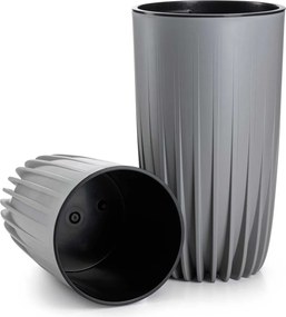 Květináč STRIPPED ECO II 30 cm šedý
