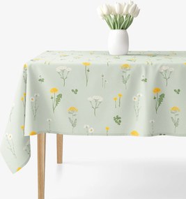 Goldea hranatý obrus 100% bavlnené plátno - lúka na zelenej režnej 120 x 160 cm