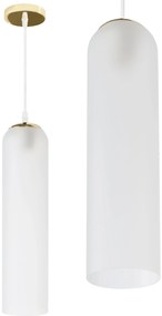 Toolight - Sklenená závesná lampa APP665-1CP, biela-zlatá, OSW-04661