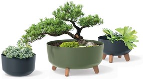Plastový kvetináč na nožičkách DGRL350 33,9 cm - antracit