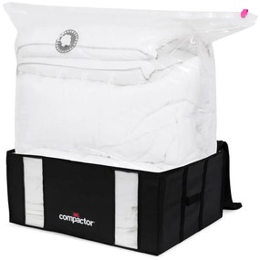 Vákuové vystužené látkové úložné boxy na oblečenie v súprave 2 ks 50x65x27 cm Black Edition – Compactor