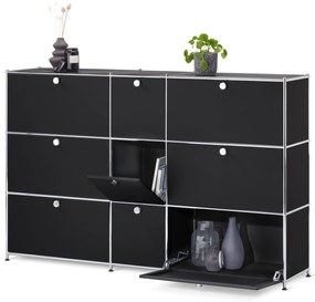 Komoda »CN3« s 9 výklopnými dvierkami, čierna