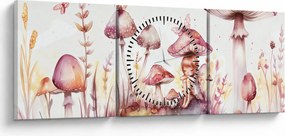 Obraz - Ružová víla (s hodinami) (90x30 cm)