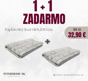 Paplón Sivé kvety 140x200 cm – akcia 1+1 zadarmo
