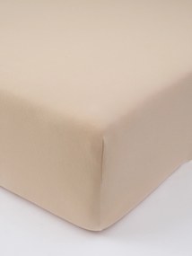 Jersey prostěradlo s elastanem 140 × 200 cm – béžové