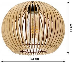 BERGE LED stropné svietidlo LUCA05 - 1xE27 - WHITE WOOD BALL