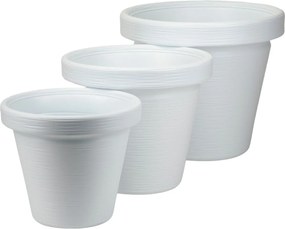 PLASTOVÝ KVETINÁČ SRTIA RIFLO 46X40 CM BIELA