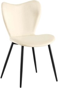 Jedálenská stolička Maika zamat - krémová