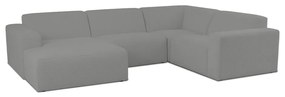 Sivá rohová pohovka z textílie buklé (do "U") Roxy – Scandic