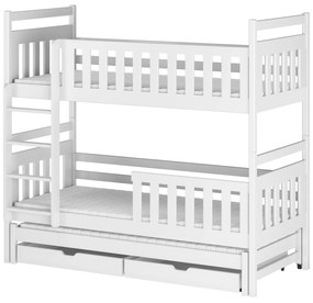 Detská posteľ 90 x 200 cm KRISTY (s roštom a úl. priestorom) (biela). Vlastná spoľahlivá doprava až k Vám domov. 1013309