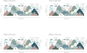 Nordic kopčeky textilné znovu prilepiteľné nálepky na stenu hárok 100 x 30 cm