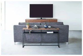 Konzolový stolík v čiernej a tmavo hnedej farbe v dekore jaseňa 20,5x126 cm Tower – YAMAZAKI