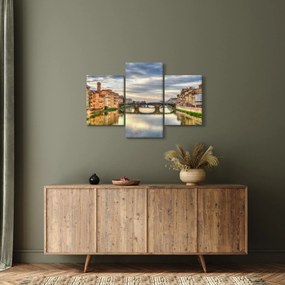 Obraz mesta s riekou (90x60 cm)
