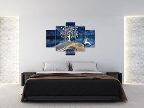 Obraz jeleňov pri splne (150x105 cm)