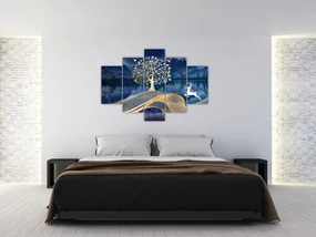Obraz jeleňov pri splne (150x105 cm)
