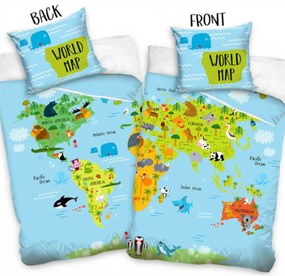 Detské obliečky Mapa zvierat