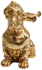 Coiffed Dog dekorácia zlatá 52 cm