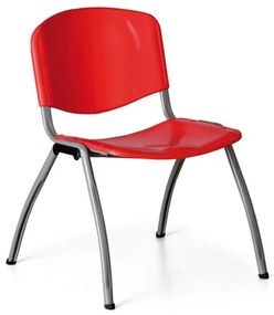 Plastová jedálenská stolička LIVORNO PLASTIC, červená