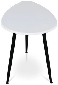 Autronic - Konferenční stůl, MDF deska, bilý matt, černý kov - AF-3011 WT