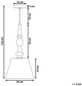 Kovová závesná lampa čierna FLUVIA Beliani