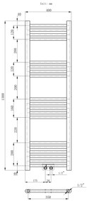 Erga Simple, vykurovacie teleso 1300x400 mm, 441 W, biela, ERG-LAV-SIMP-13040-WH