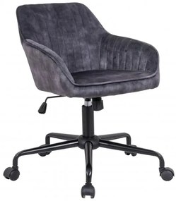 Sivá zamatová kancelárska stolička Turin s područou »