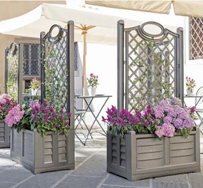 BAMA Kvetináč s dekoračnou mriežkou SEPARE, hnedý