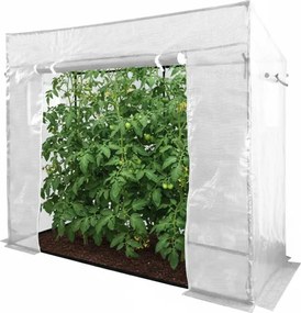 Záhradný biely fóliovník na paradajky 200 x 77 x 168 cm