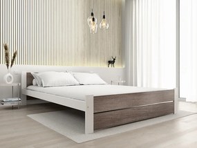 Posteľ IKAROS DOUBLE 180 x 200 cm, biela/dub hľuzovka Rošt: S lamelovým roštom, Matrac: Matrac COCO MAXI 20 cm