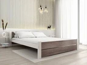Posteľ IKAROS DOUBLE 180 x 200 cm, biela/dub hľuzovka Rošt: S latkovým roštom, Matrac: Bez matraca