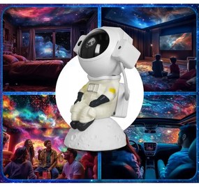 LED RGB projektor 3 v 1 LED/5W/5V 3000/4000/6000K astronaut + diaľkové ovládanie
