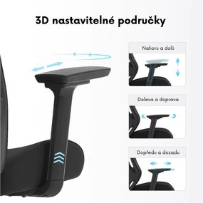 Kancelárska ergonomická stolička Neoseat TIYA — čierna, nosnosť 150 kg