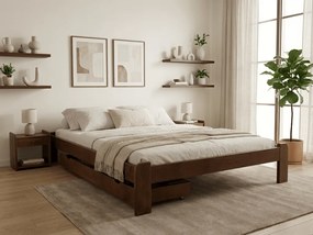 Posteľ Ada 160 x 200 cm, dub Rošt: S lamelovým roštom, Matrac: Matrac DELUXE 10 cm