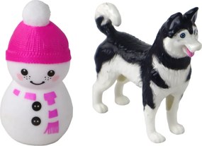 LEAN Toys Detská bábika Anlily – korčule, pes, zimné športy