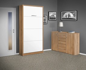 Nabytekmorava Sklápacia posteľ VS 3054 P - 200x90 cm farba lamina: orech lyon/biele dvere