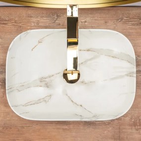 REA-U6596 - Umývadlo na dosku BELINDA 33,5x46,5 cm keramika/mramorový dekor