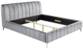 Dizajnová posteľ Rotterdam 160 x 200 cm sivý zamat