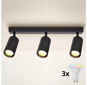 Brilagi - LED stmievateľné bodové svietidlo SELE 3xGU10/6,5W/230V čierna LEDBG0626