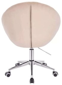 LuxuryForm DESIGN Kreslo VERA VELUR na striebornej podstave s kolieskami - latte