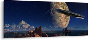 Obraz - Prílet mimozemšťanov (120x50 cm)
