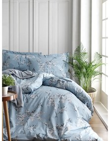Modré obliečky na dvojlôžko/predĺžené z bavlny Renforcé 240x220 cm Blue Floral – Mila Home Luxury