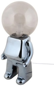 Sivá LED stmievateľná stolová lampa so skleneným tienidlom (výška 27 cm) Ross – Leitmotiv