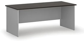 Kancelársky písací stôl rovný PRIMO GRAY, 1800 x 800 mm, sivá/wenge