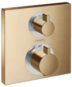 Hansgrohe Ecostat Square, termostatická batéria pod omietku na 2 spotrebiče, kefovaný bronz 15714140