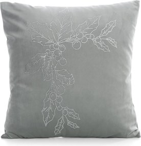 VIANOČNÁ DEKORAČNÁ OBLIEČKA NA VANKÚŠ MISTLETOE 45X45 CM STRIEBORNÁ