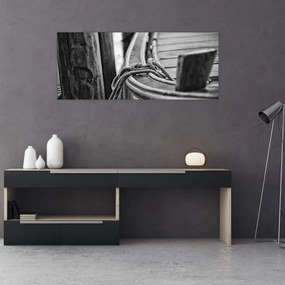 Obraz - Priviazaná loď (120x50 cm)